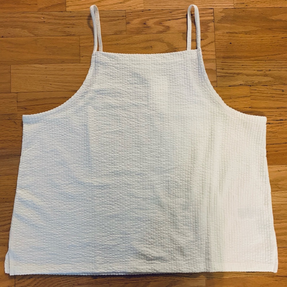 Madewell Womens Top Spaghetti Strap XL White Ribbed Knit Tank Top Shirt